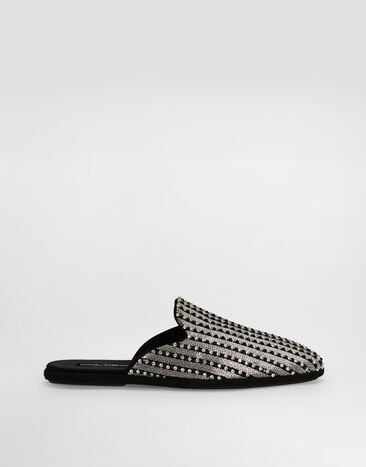 Dolce & Gabbana Suede slippers with embroidery Multicolor A80587A0186