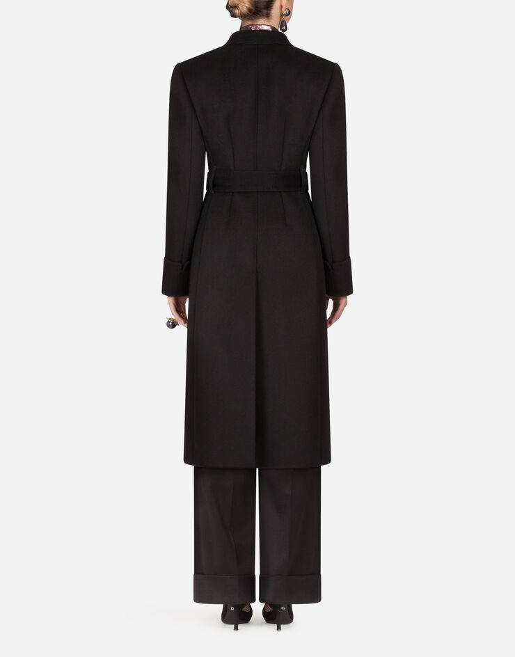 Dolce & Gabbana Double-breasted woolen cloth belted coat 黑色 F0Y52TFU2H5
