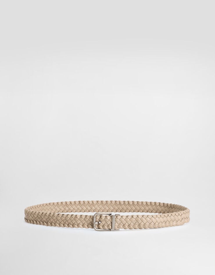 Dolce & Gabbana Woven goatskin belt Brown BC4337AD503