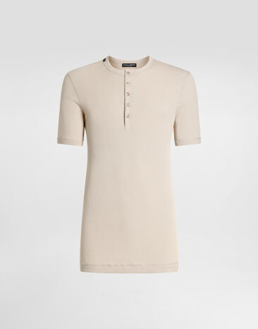 Dolce & Gabbana Serafino cotton t-shirt Beige G8QX6TG7P0D