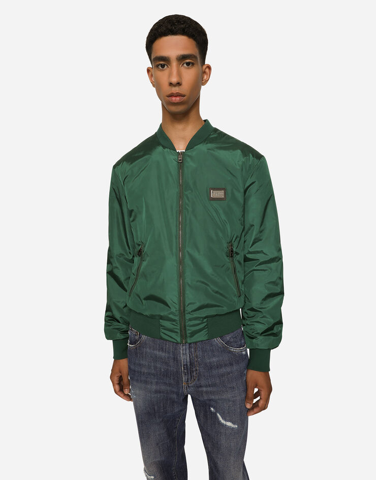 Nylon jacket with branded tag in Multicolor for | Dolce&Gabbana® US