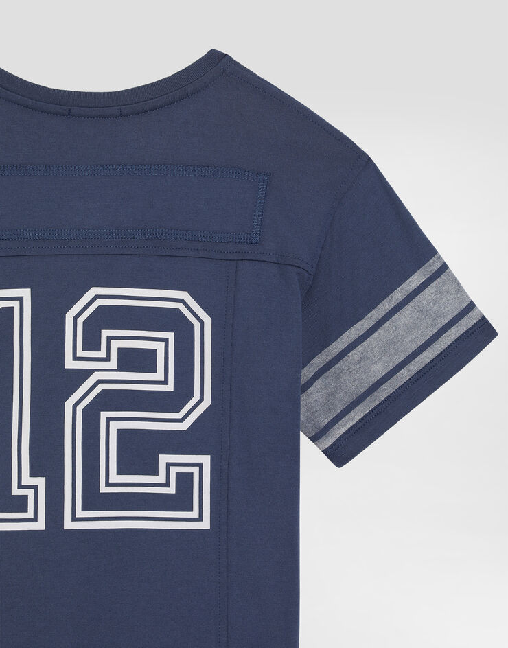 Dolce & Gabbana Jersey t-shirt with print Blue L4JTKFG7PUE