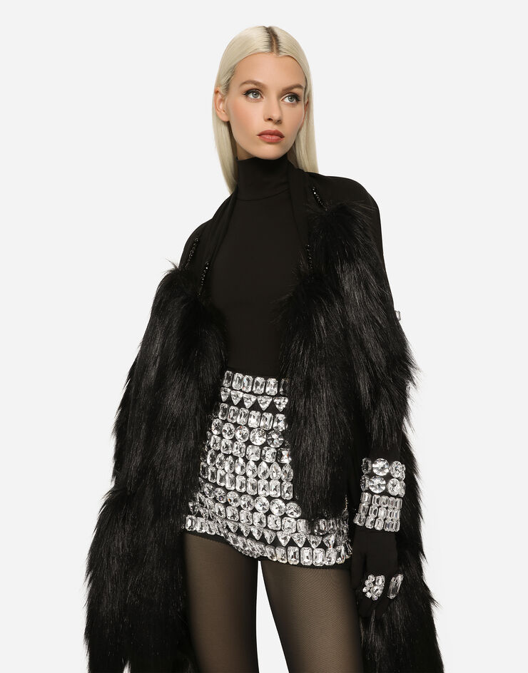 Dolce & Gabbana KIM DOLCE&GABBANA Faux fur stole Nero FS283ZGDBNU