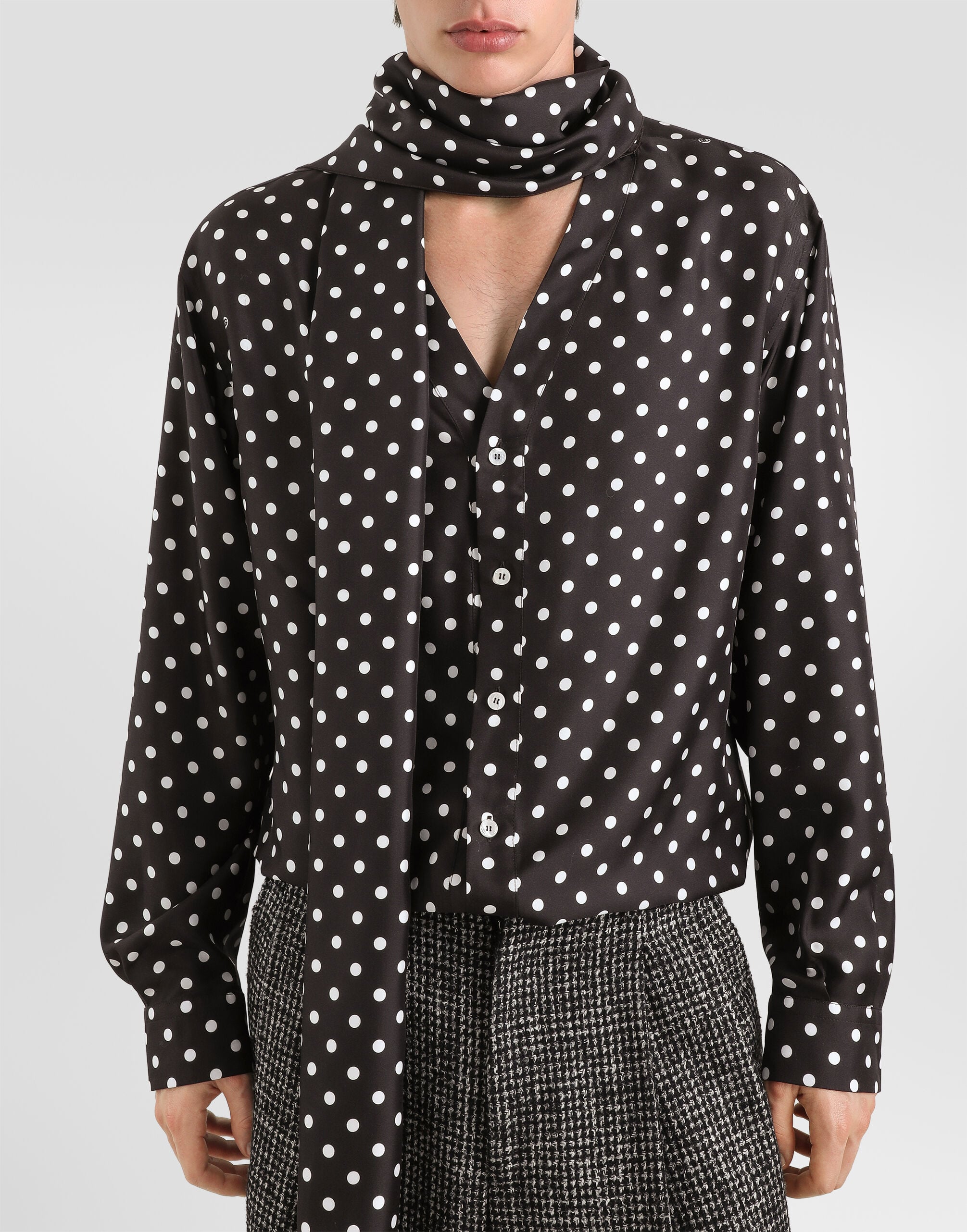 Polka dot-print silk twill Martini shirt - thumbnail 6