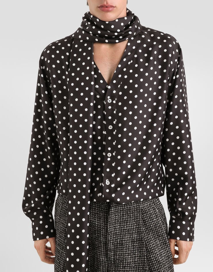 Dolce & Gabbana Polka dot-print silk twill Martini shirt Dolce & Gabbana Polka dot-print silk twill Martini shirt Multicolor G5MI1TIS14C