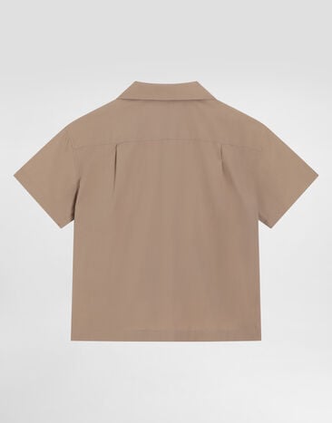 Dolce & Gabbana Poplin shirt with DG patch Beige L43S74G7P0L