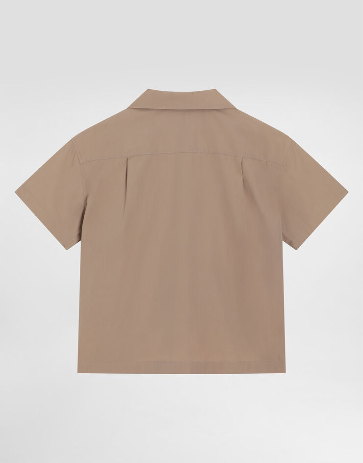 Dolce & Gabbana Poplin shirt with DG patch Beige L43S74G7P0L