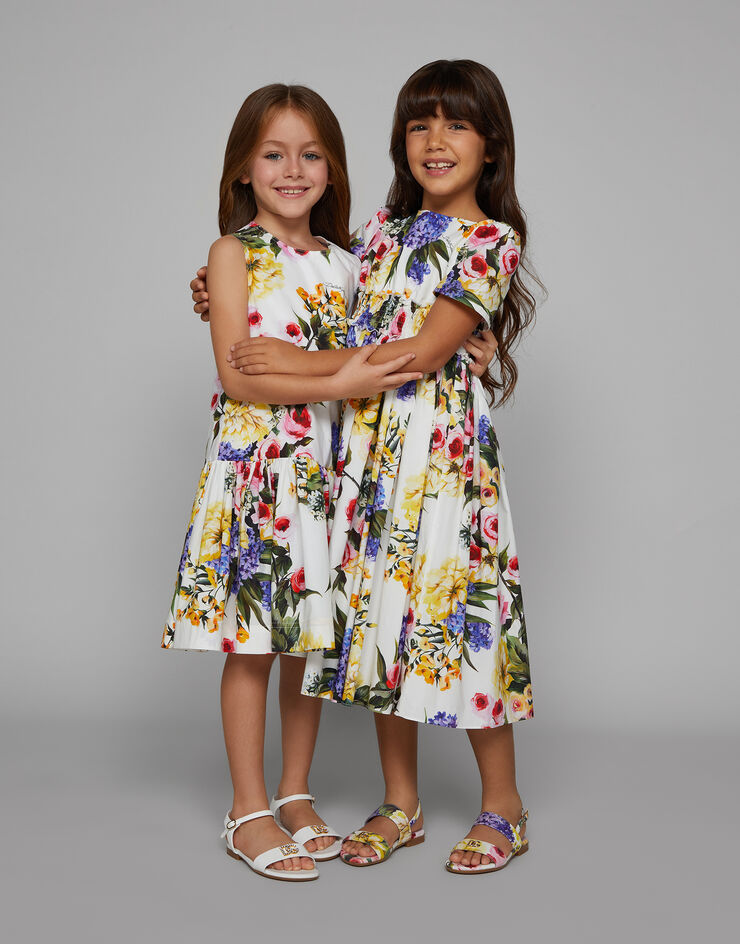 Dolce & Gabbana صندل من جلد لامع أبيض D11048A1153