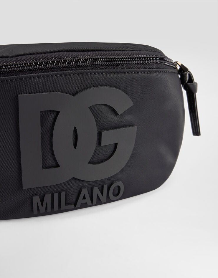 Dolce & Gabbana Nylon waist bag with DG rubber patch Dolce & Gabbana Nylon waist bag with DG rubber patch Black EM0072A0567
