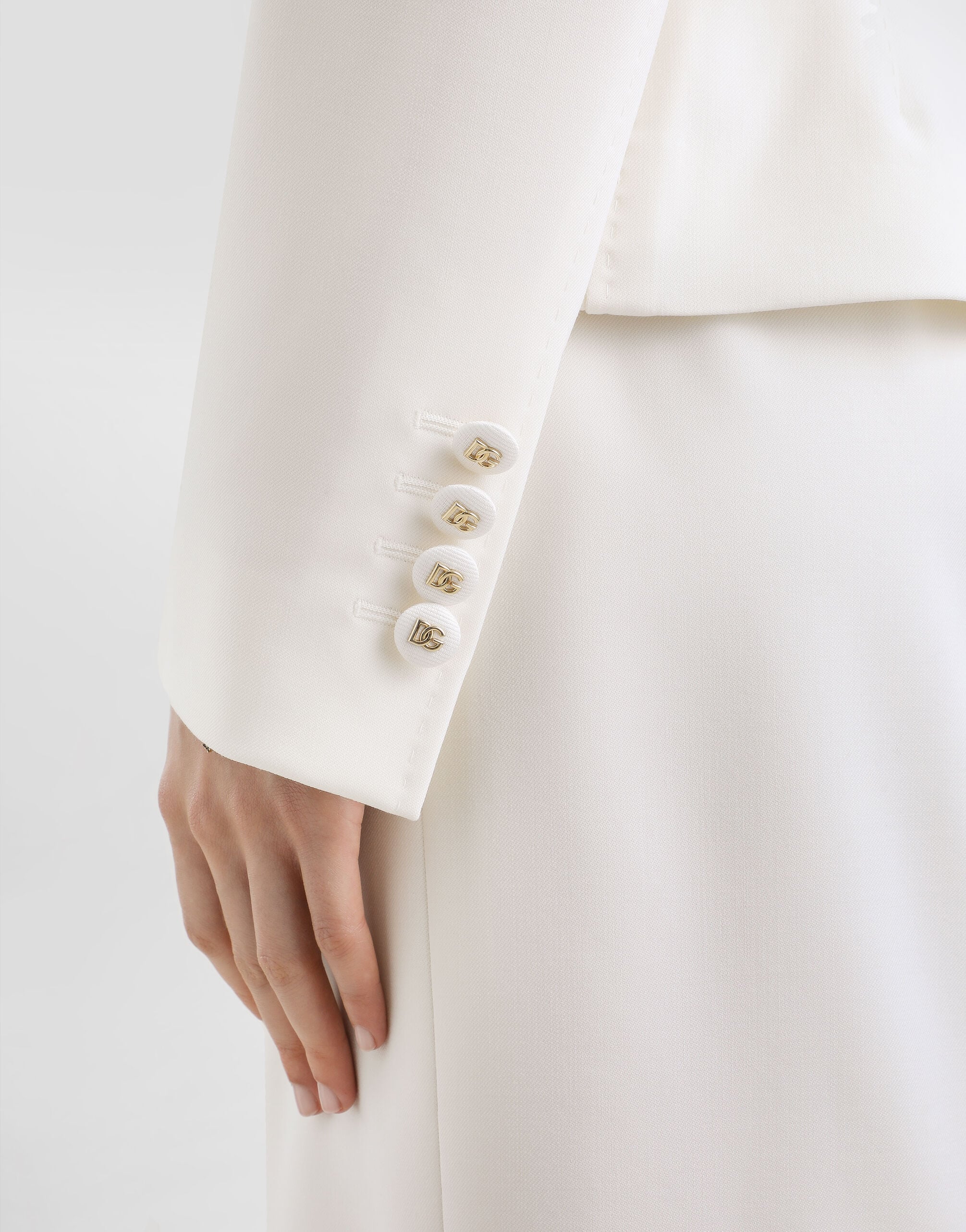 Double-breasted twill jacket in White for Women | Dolce&Gabbana® US