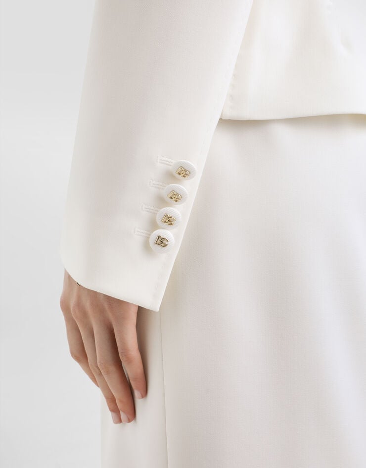 Dolce & Gabbana Giacca doppiopetto in saglia Dolce & Gabbana Giacca doppiopetto in saglia Bianco F27ACTFUBGC