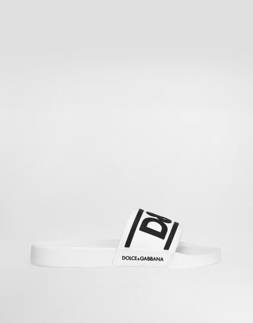 Dolce & Gabbana Rubber beachwear sliders with DG logo Multicolor CS2072AQ858