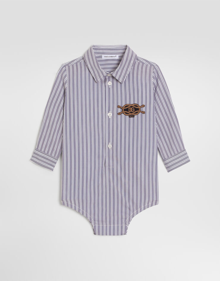 Dolce & Gabbana Striped poplin bodysuit with patch Dolce & Gabbana Striped poplin bodysuit with patch Multicolor L11O64FR532