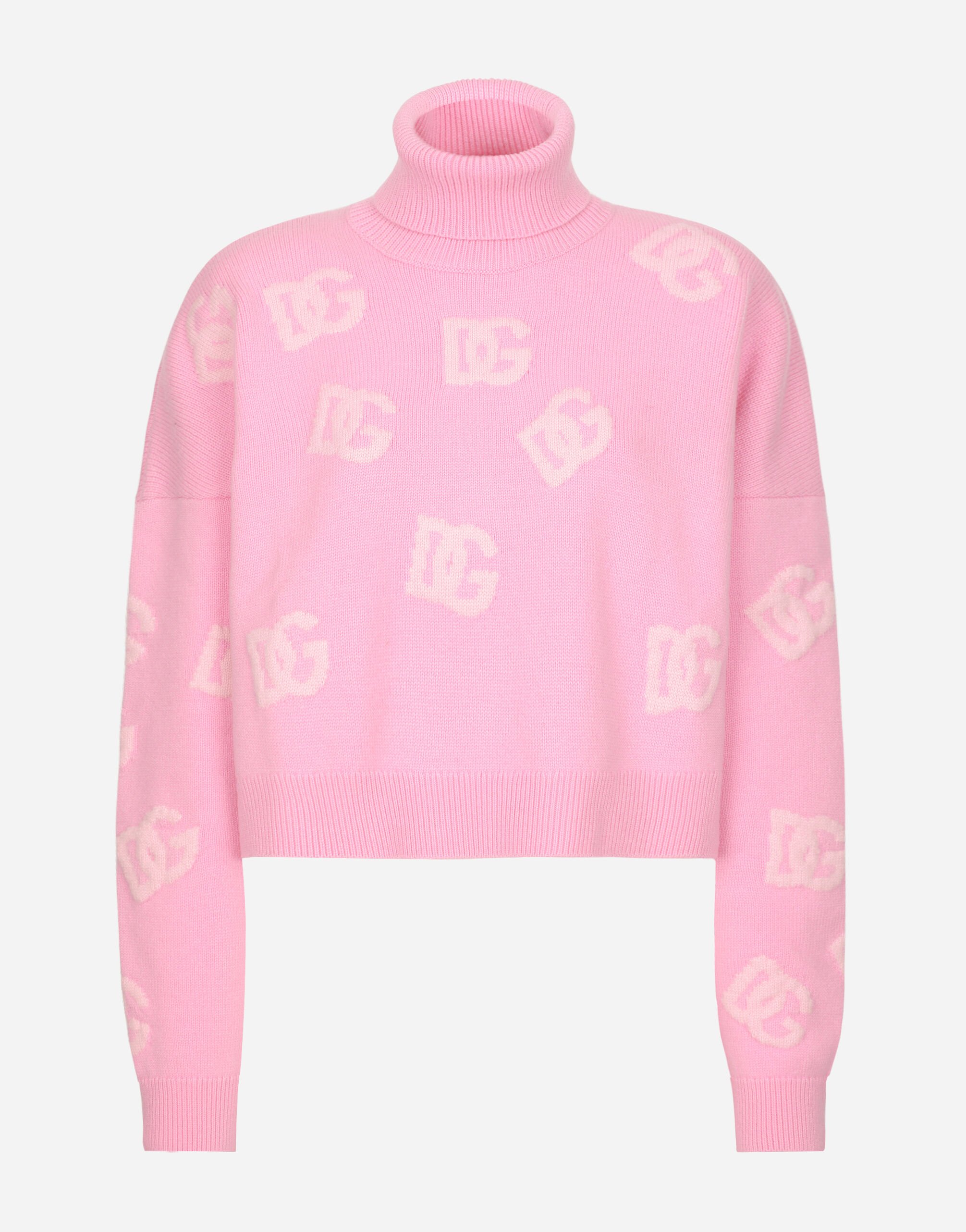 Dolce & Gabbana Cropped wool sweater with DG logo inlay Print FXX06TJCVYK