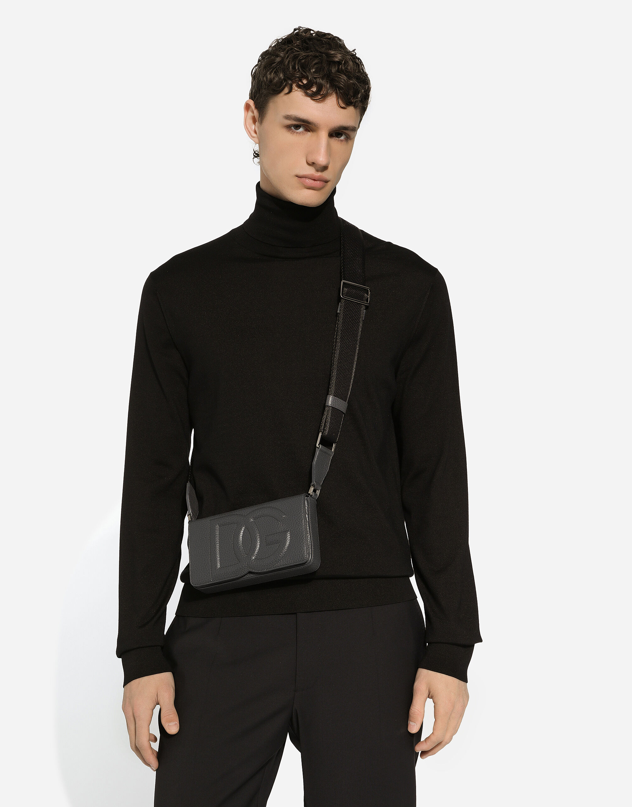 ショルダーバッグ Dolce & Gabbana FW24 MINI LEATHER BAG (BP3309_A803480999) DOLCE & GABBANA Mini Leather Belt Bag Black