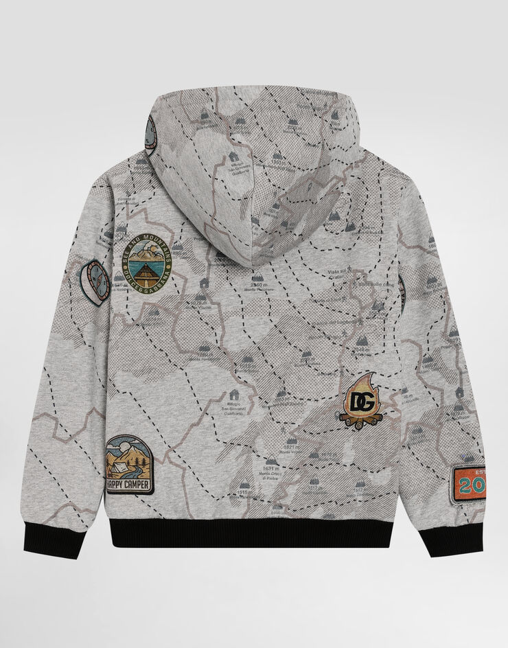 Dolce & Gabbana Map-print melange hoodie Multicolor L4JWKLII7IY