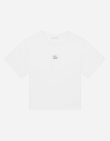 Dolce & Gabbana Jersey T-shirt with DG logo Black EB0003AB000