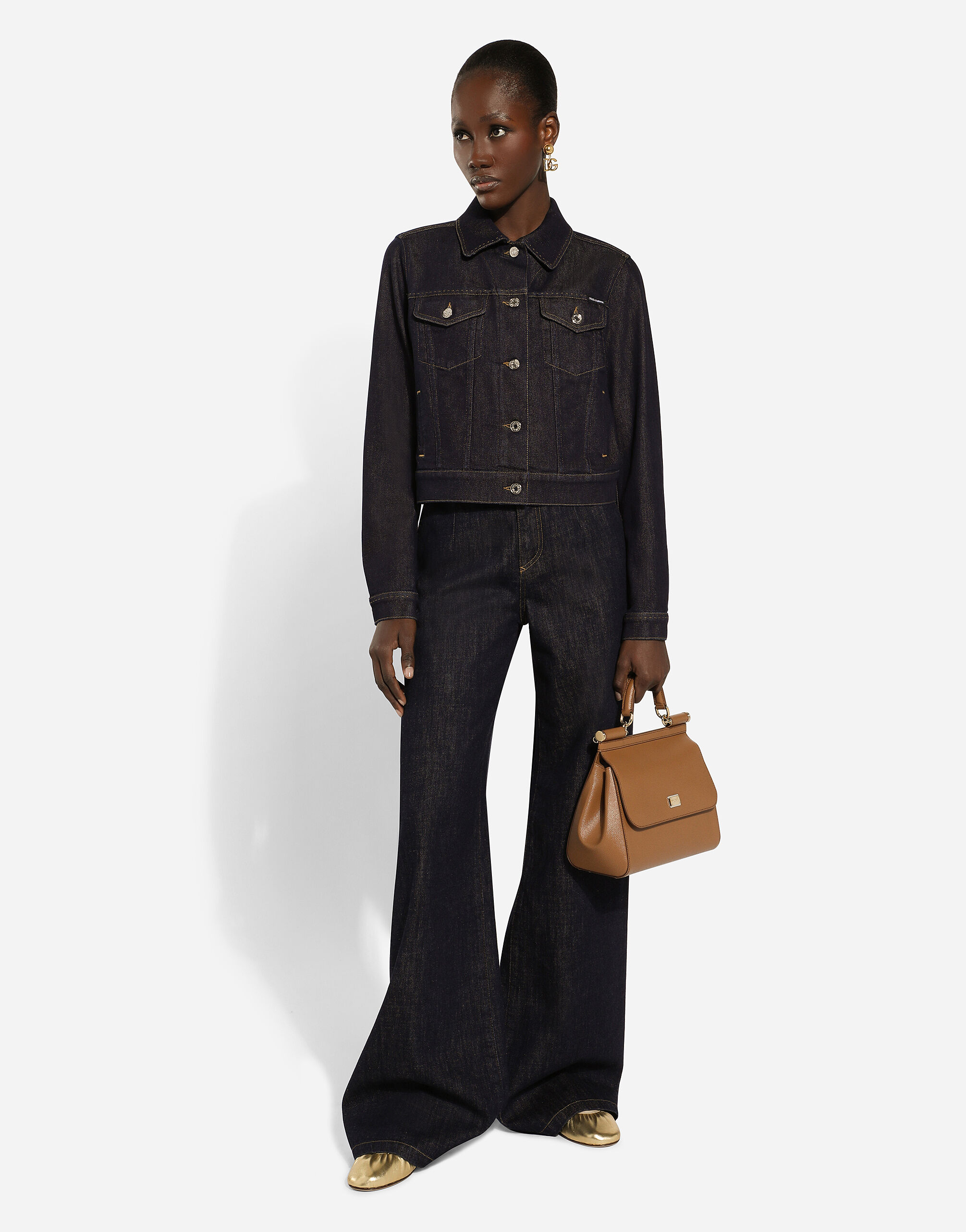 ☆関税込み☆【DOLCE＆GABBANA】ショート クロシェジャケット マルチカラーのウィメンズ コットンデニム クロップド