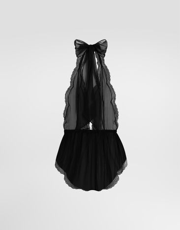 Dolce & Gabbana Chiffon and lace bodysuit Black O7B29TON0FB