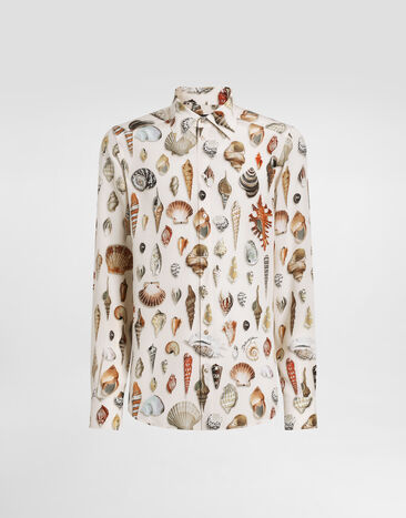 Dolce & Gabbana Shell-print martini silk shirt Multicolor G5MM4THI1ZC