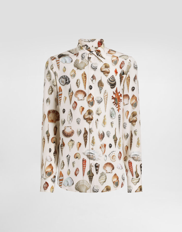 Dolce & Gabbana Shell-print martini silk shirt Multicolor G5MM4THI1ZC