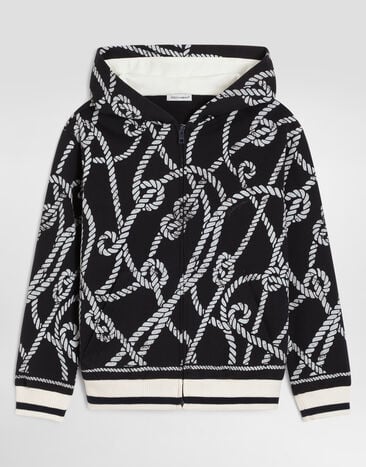 Dolce & Gabbana Sudadera en algodón con estampado marinero Multicolor L4JWOAII7LO