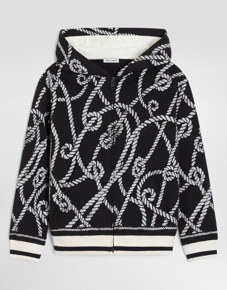Dolce & Gabbana Sudadera en algodón con estampado marinero Multicolor L4JWOAII7LO