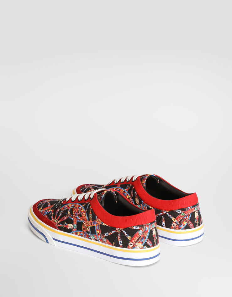 Dolce & Gabbana DG Sailing sneakers in carretto-print canvas Multicolor CK2399A3M08