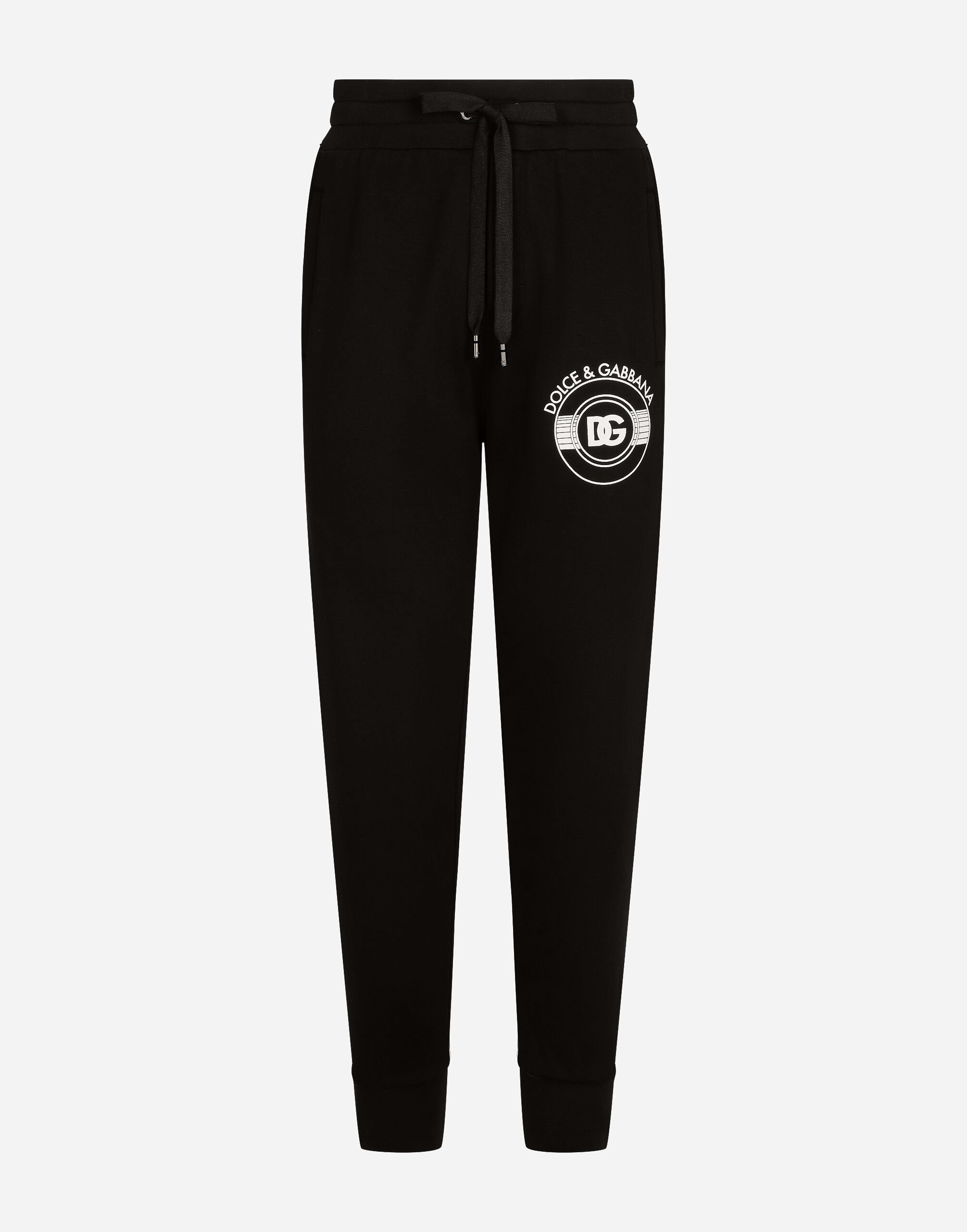 Dolce & Gabbana Jersey jogging pants with DG logo print Black G9ZU0ZG7K4P