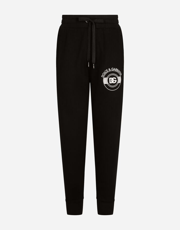 Dolce&Gabbana سروال للركض جيرسي بطبعة شعار DG أسود GV2VHTG7J6C