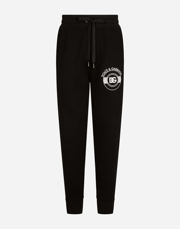 Dolce&Gabbana Jersey jogging pants with DG logo print Black GV2VHTG7J6C