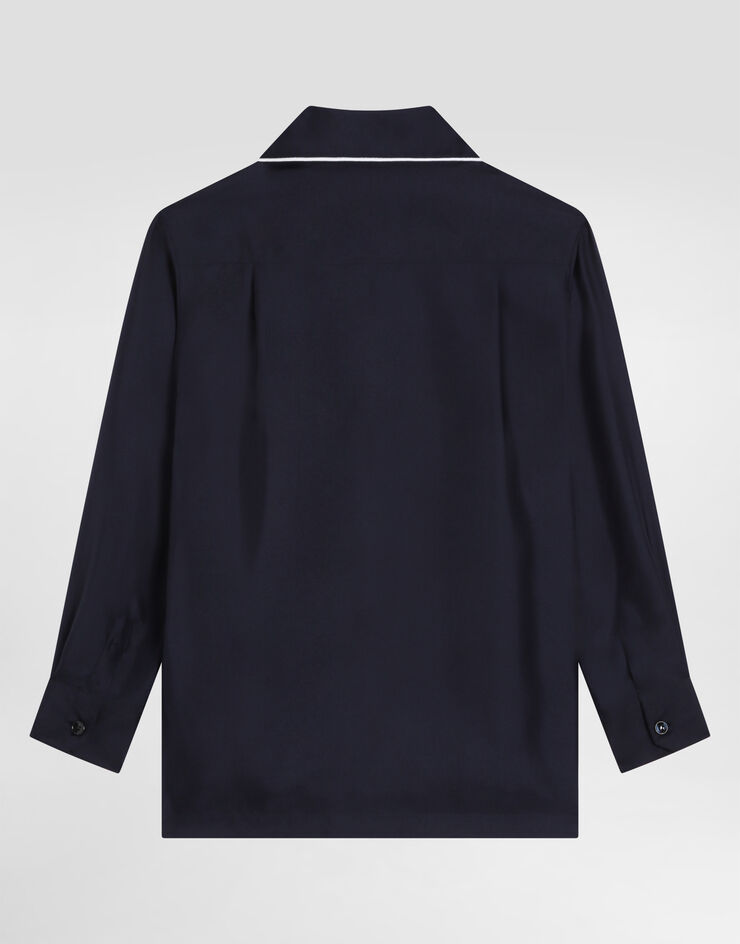 Dolce & Gabbana Twill shirt with DG embroidery Dolce & Gabbana Twill shirt with DG embroidery Blue L43S72G7P2D