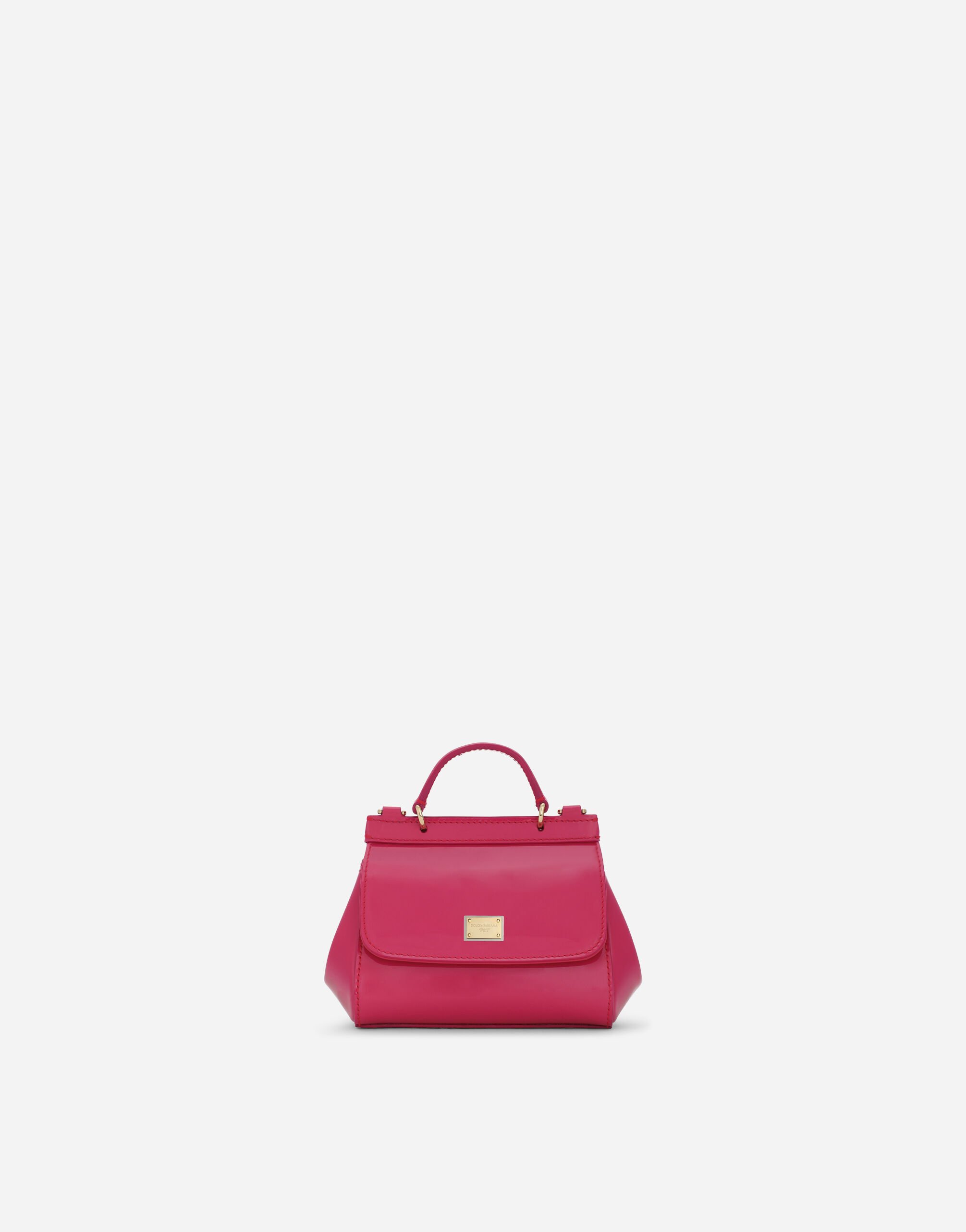 Patent leather mini Sicily bag in Pink for Girls Dolce Gabbana