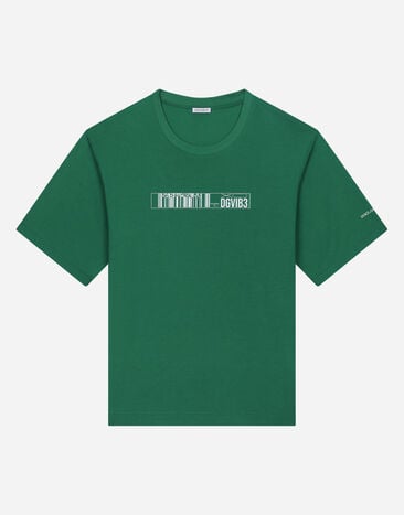 Dolce & Gabbana Camiseta de punto con logotipo DGVIB3 Verde L7JTHTG7M6O