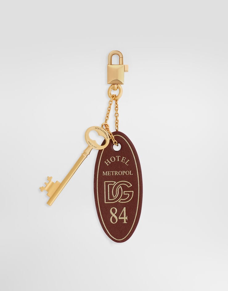 Dolce & Gabbana حامل مفاتيح من جلد عجل بشرّابة Bordeaux BI3479A0500