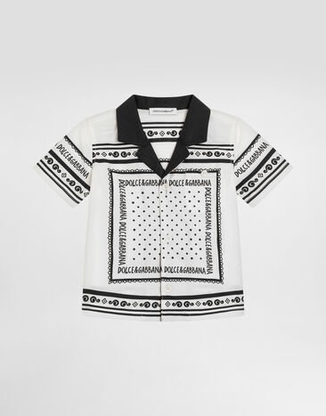 Dolce & Gabbana Poplin shirt with bandanna print White L1JTIEG7N8T