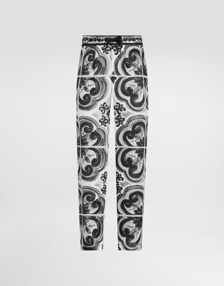 Dolce & Gabbana Majolica-print linen trousers Multicolor GV4LHTFP4M8