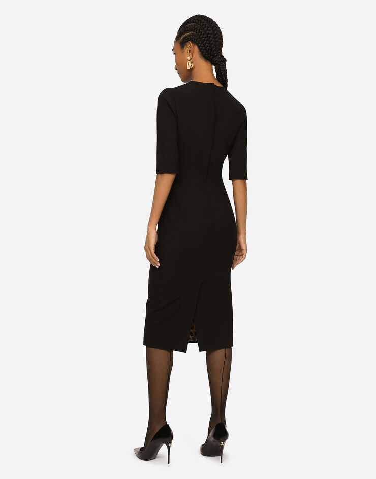 Dolce & Gabbana Woolen calf-length dress Black F6ARWTFUBFY