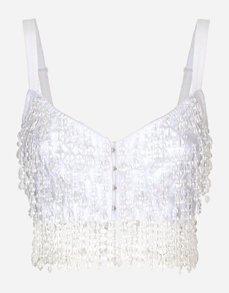 Dolce & Gabbana KIM DOLCE&GABBANA Bustier court à broderie Multicolore F774ZZGDBOI