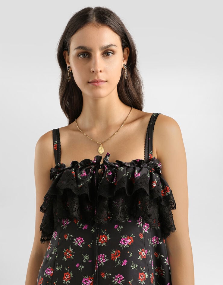 Dolce & Gabbana Floral-print habotai long dress Dolce & Gabbana Floral-print habotai long dress Multicolor F60HGTIS10W