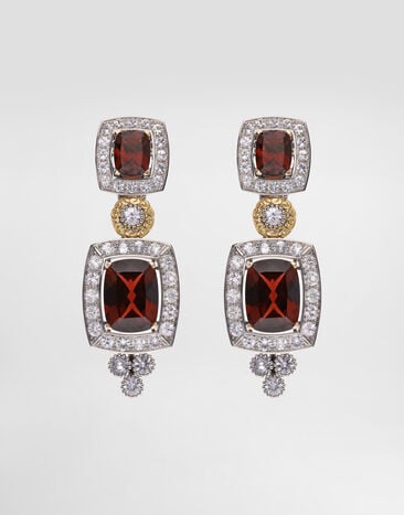 Dolce & Gabbana Eleganza Earrings 18-carat white and rose gold, garnets, and sapphires White WESA5GWGAR1