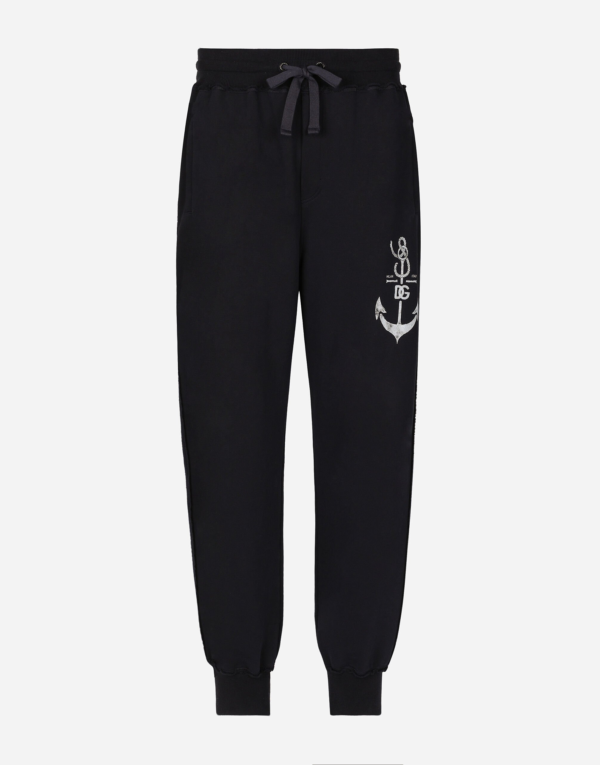 Dolce & Gabbana Pantalon de jogging à imprimé marine Noir BP0330AG219