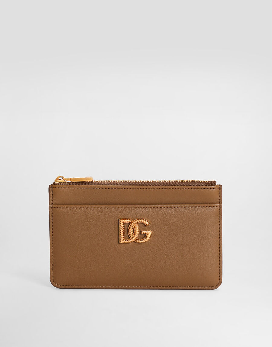 Calfskin card holder with DG logo