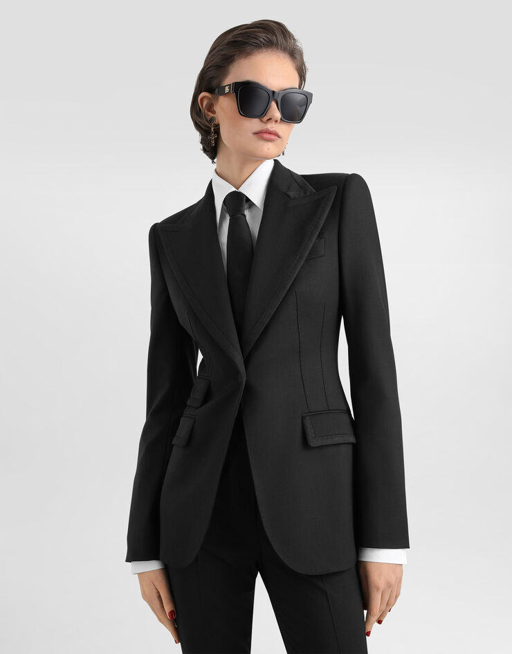 Dolce & Gabbana Turlington single-breasted jacket in bi-stretch twill Dolce & Gabbana Turlington single-breasted jacket in bi-stretch twill Black F29EFTGDDFR
