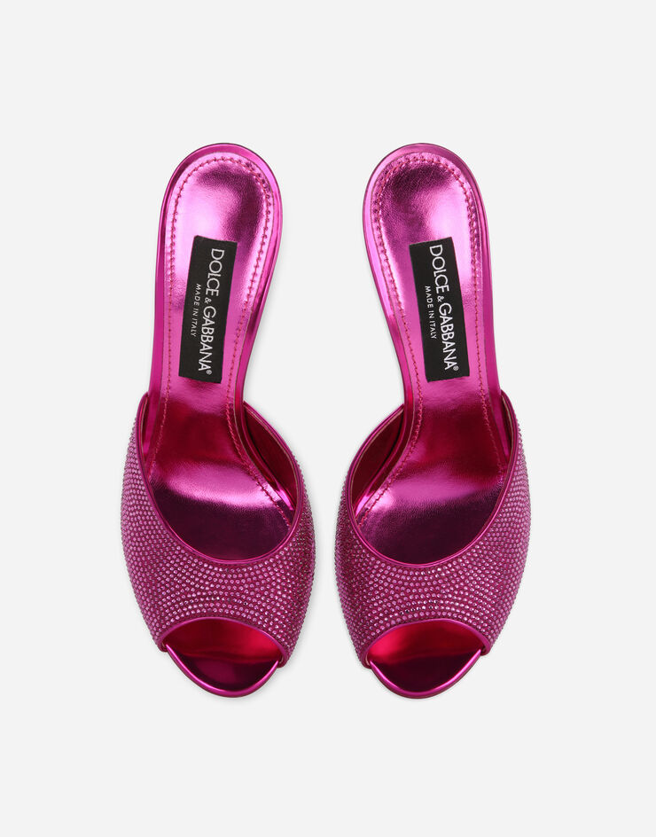 Dolce&Gabbana Mule aus Satin und Thermostrass Fuchsia CR1574AO185