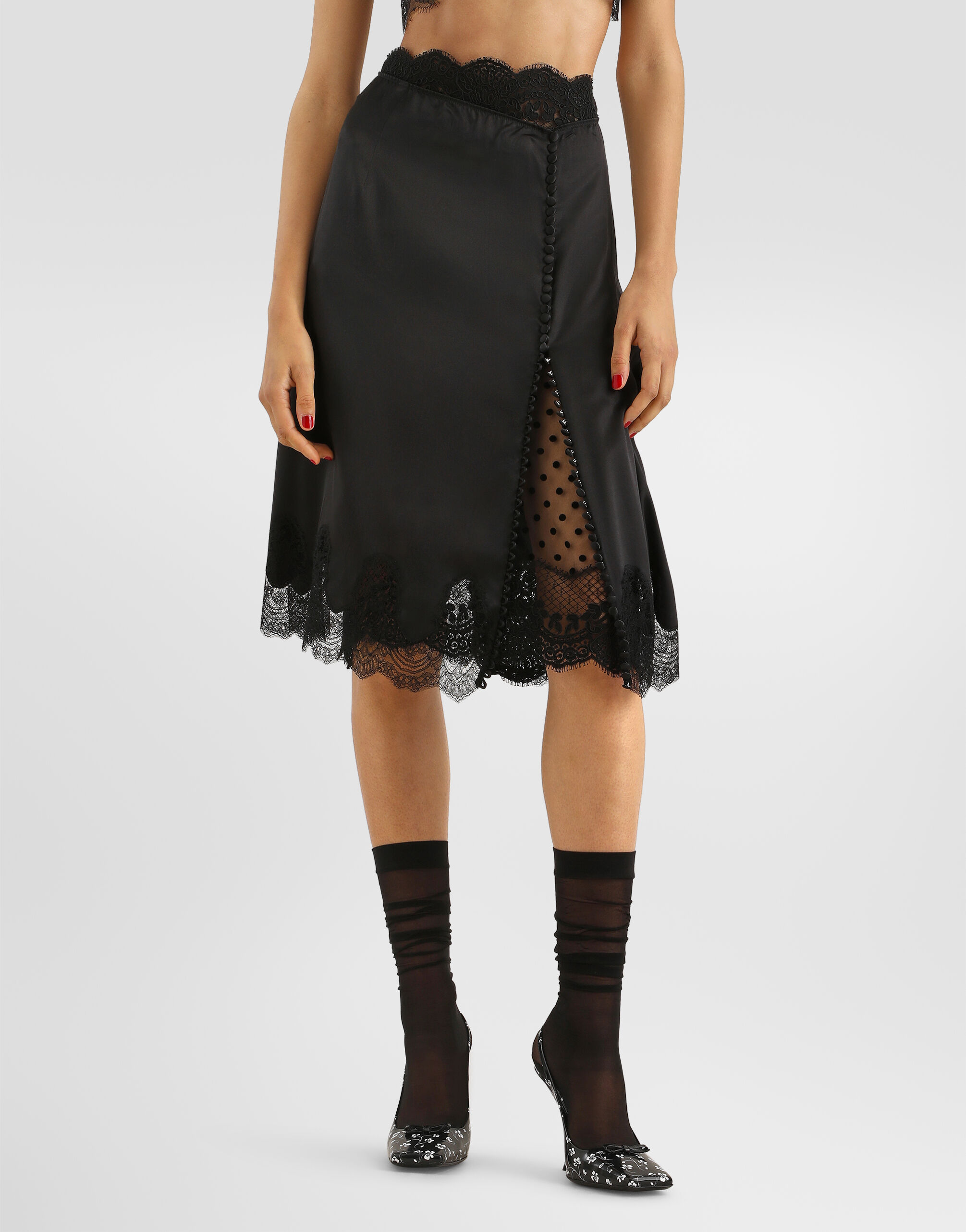 Dolce & gabanna スカート ブラックのウィメンズ サテン スカート | Dolce&Gabbana®