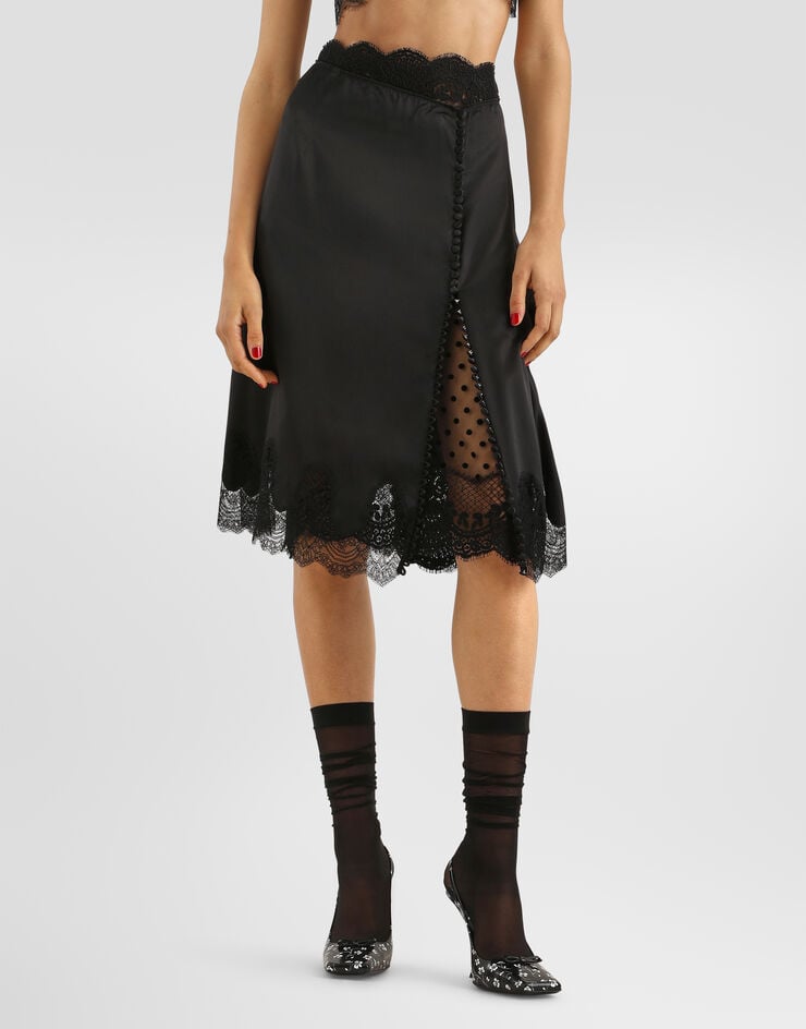 Dolce & Gabbana Rock aus Satin Dolce & Gabbana Rock aus Satin Schwarz F4DI1TFU1AU