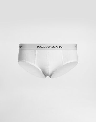 Dolce & Gabbana Slip Brando en coton côtelé Blanc M3C21JONN96