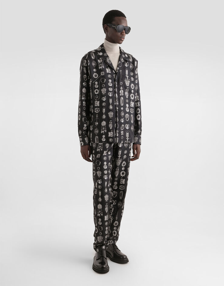 Dolce & Gabbana 珠宝印花斜纹长裤 版画 GVCRATIS1ZV