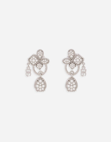 Dolce & Gabbana Easy Diamond earrings in white gold 18kt and diamonds pavé White WEQA1GWSPBL